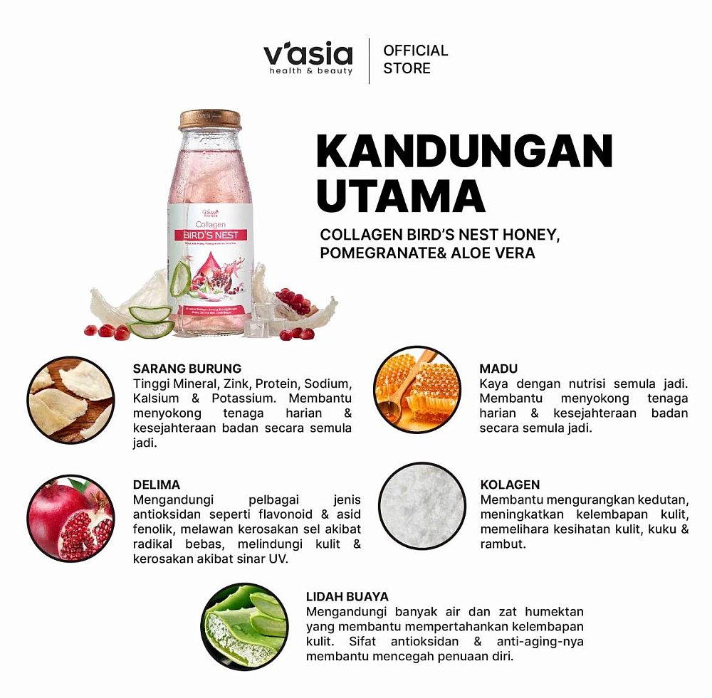 COLLAGEN BIRD'S NEST WITH HONEY, POMEGRANATE & ALOE VERA