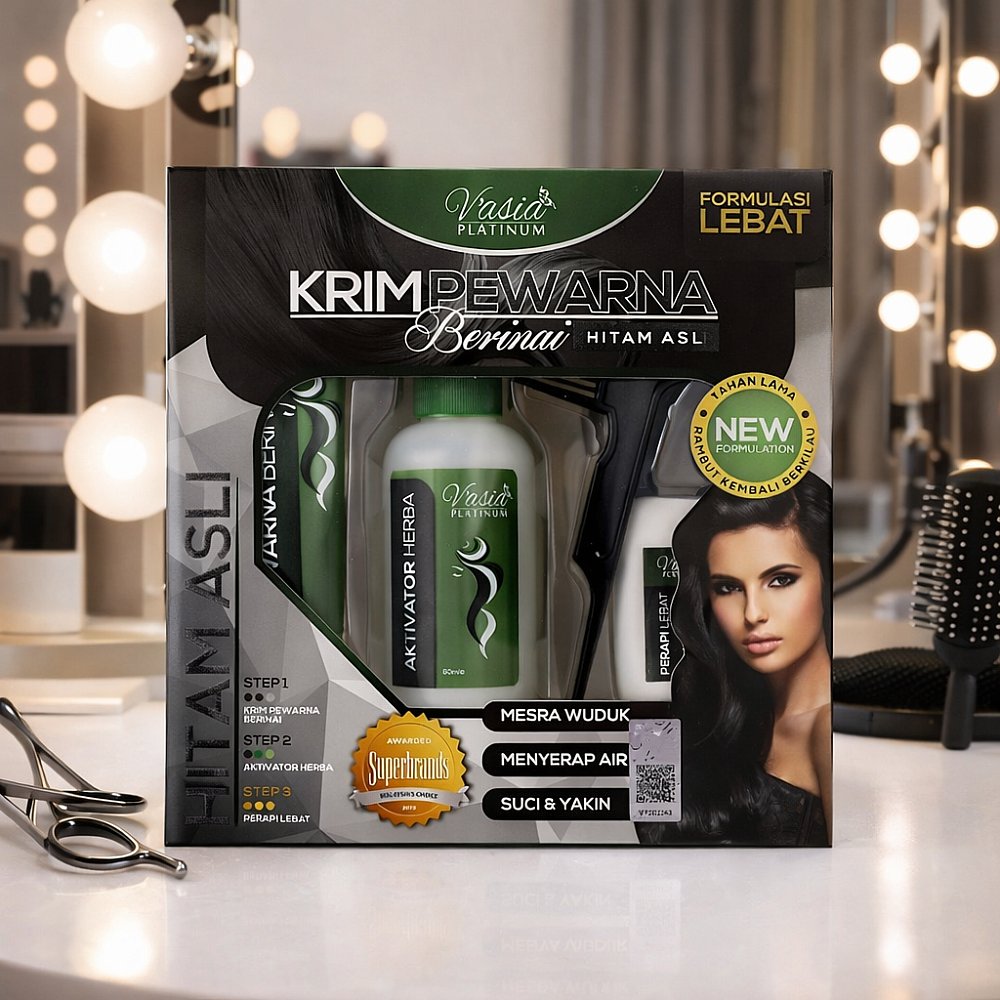 KRIM PEWARNA BERINAI - Hitam Asli