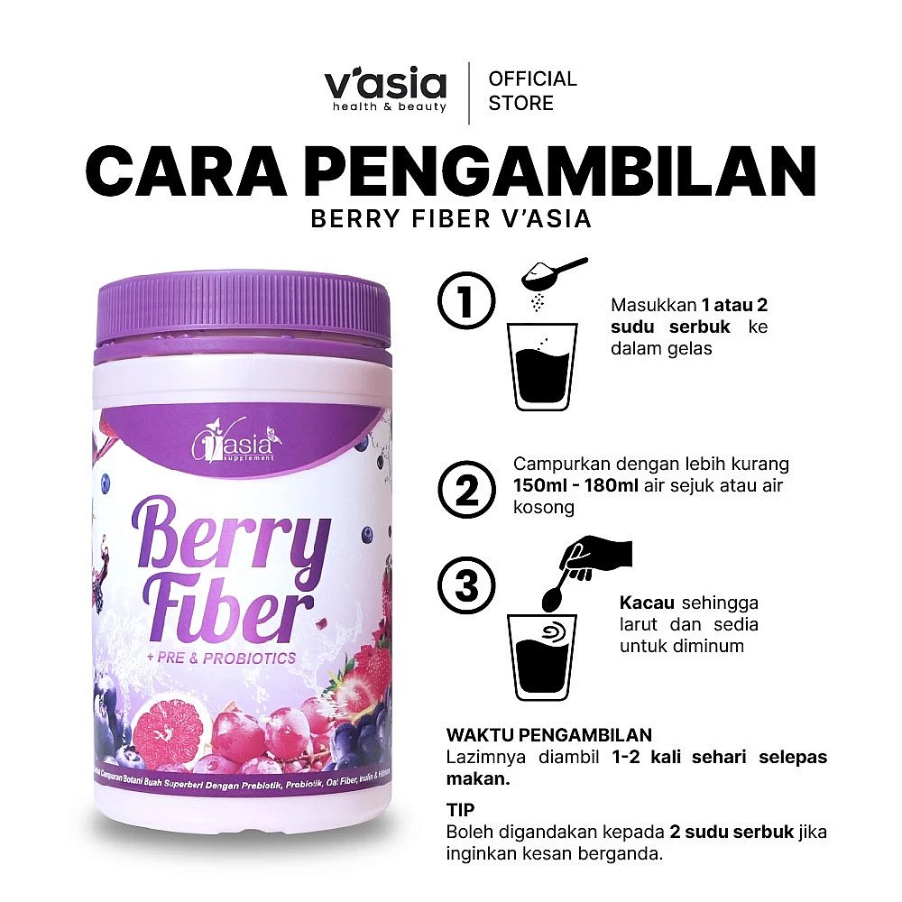 BERRY FIBER - Minuman Diet Tanpa Kolagen