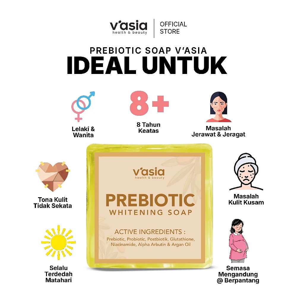 PREBIOTIC WHITENING SOAP - Sabun Pencerahan Kulit