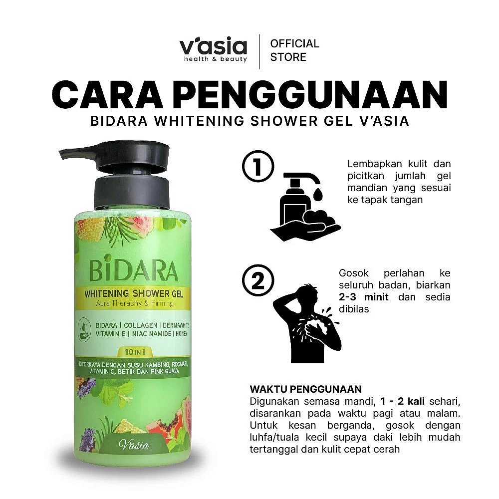 BIDARA WHITENING SHOWER GEL - Gel Mandian Pencerah Badan
