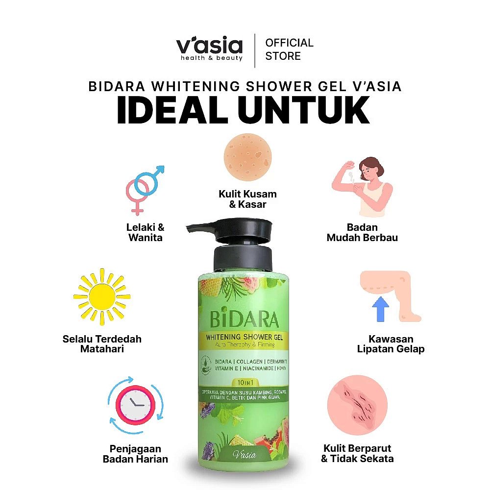 BIDARA WHITENING SHOWER GEL - Gel Mandian Pencerah Badan