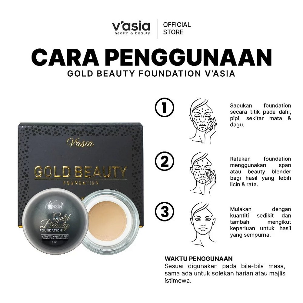 GOLD BEAUTY FOUNDATION - Cerah Gebu & Mulus