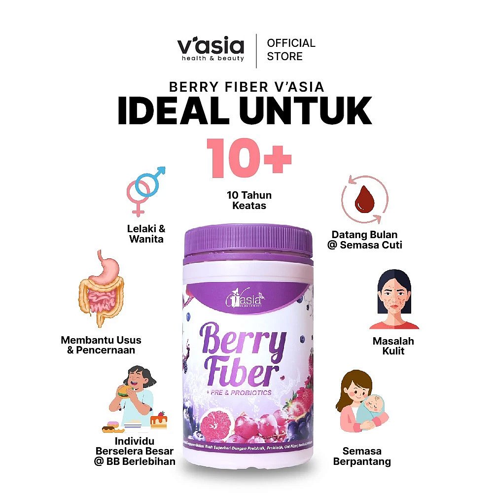 BERRY FIBER - Minuman Diet Tanpa Kolagen