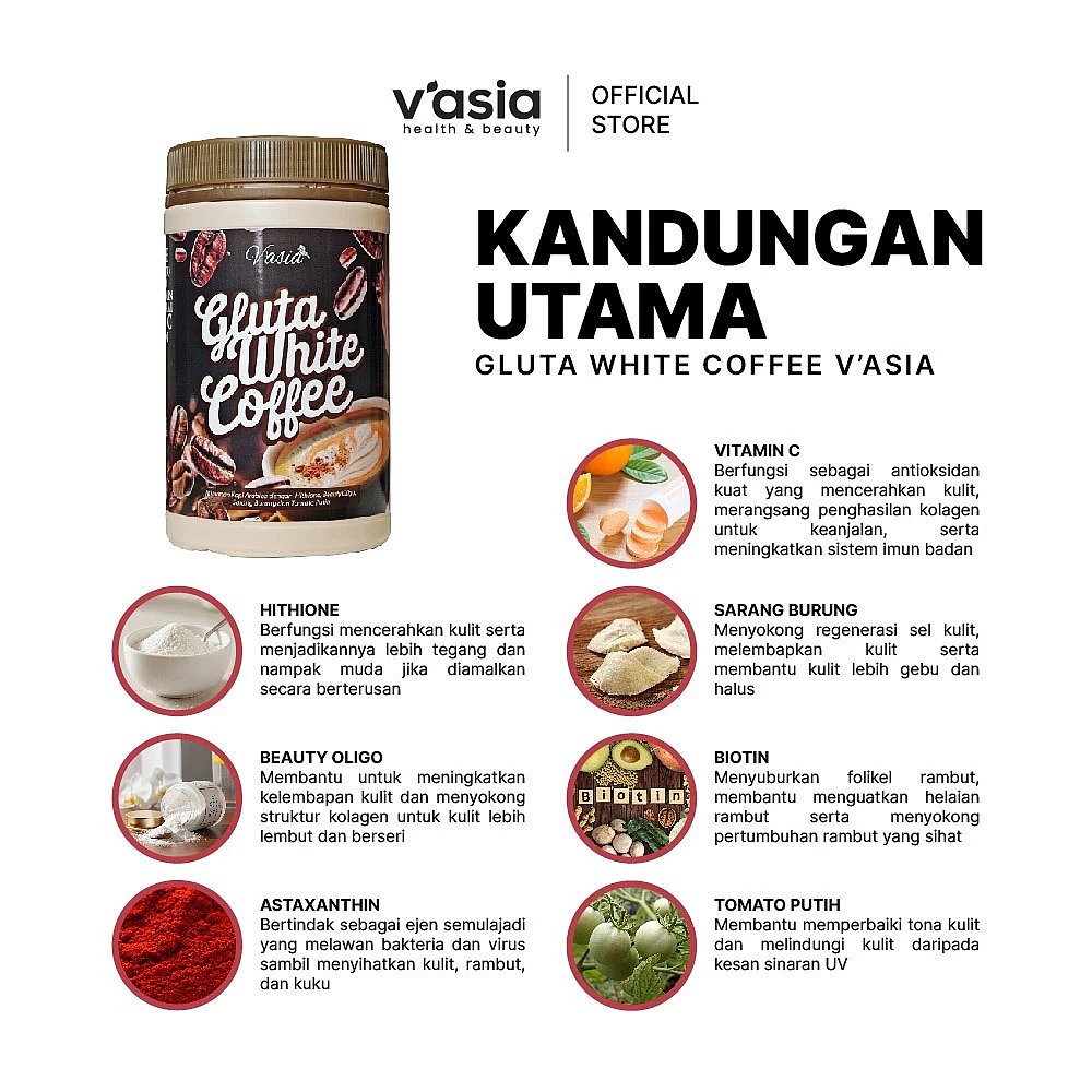 GLUTA WHITE COFFEE - Tanpa Kolagen