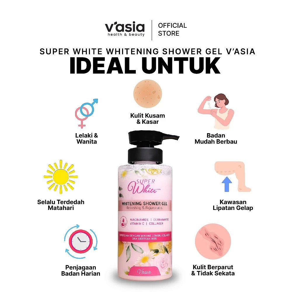 WHITENING SHOWER GEL - Gel Mandian Pencerah Badan