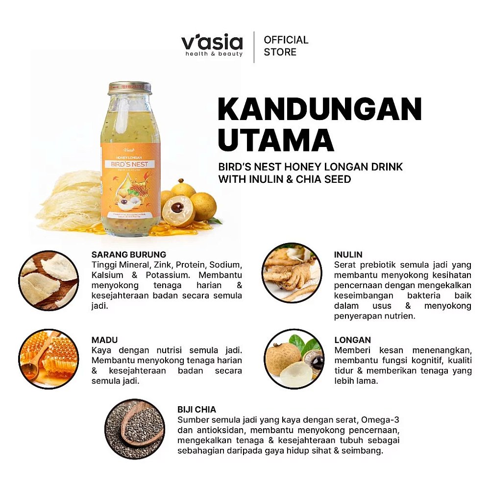 BIRD'S NEST HONEY LONGAN WITH INULIN AND CHIA SEED